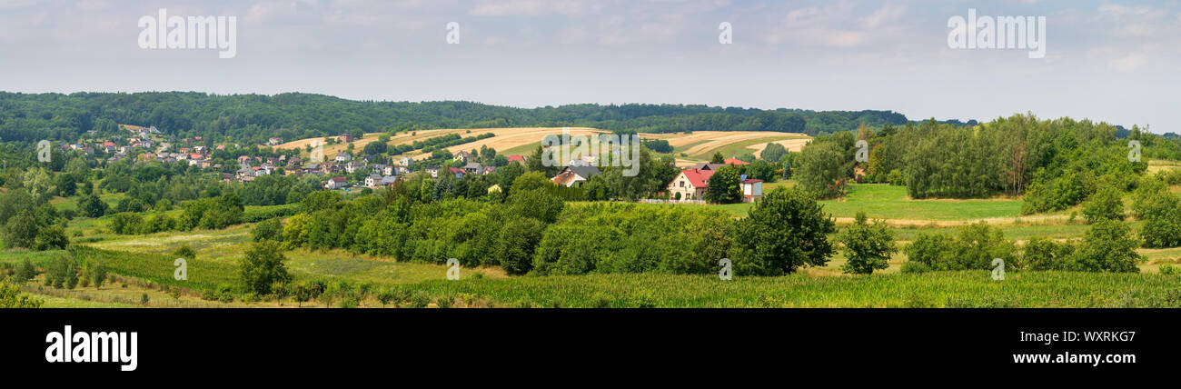 Panorama di Pszow - una città nel sud della Polonia, nella provincia di Slesia. Europa Foto Stock