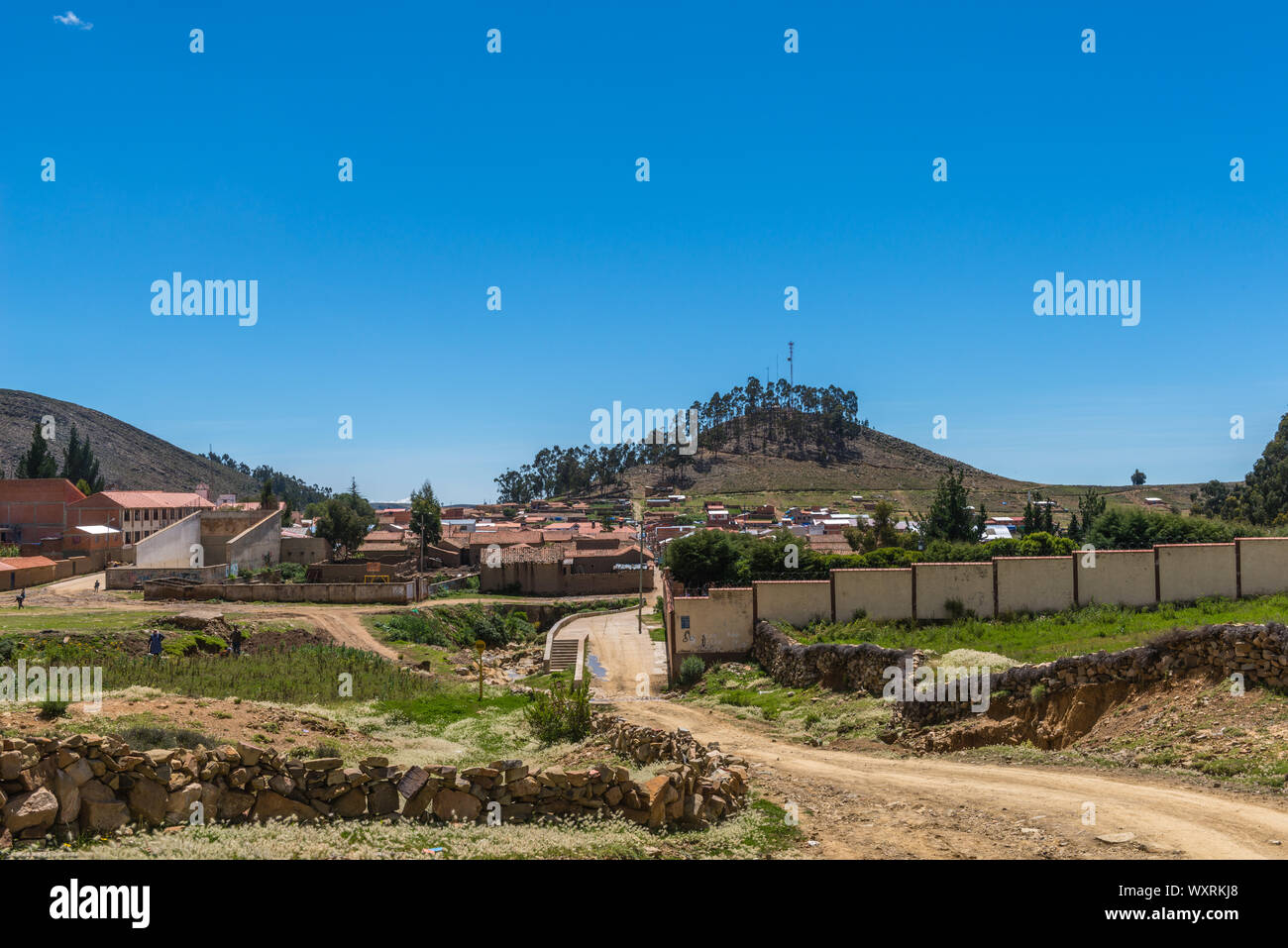 Vista del villaggio di Tarabuco, distretto di Sucre, Bolivia, America Latina Foto Stock