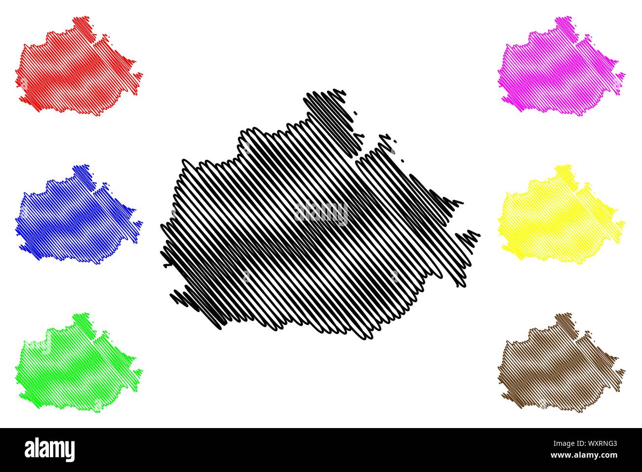 La Contea di Baranya (Ungheria, contee ungheresi) mappa illustrazione vettoriale, scribble schizzo Baranya mappa Illustrazione Vettoriale