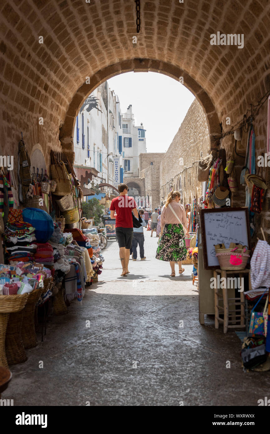 Souk in Essaouira, Marocco, Mahgreb, Nord Africa Foto Stock