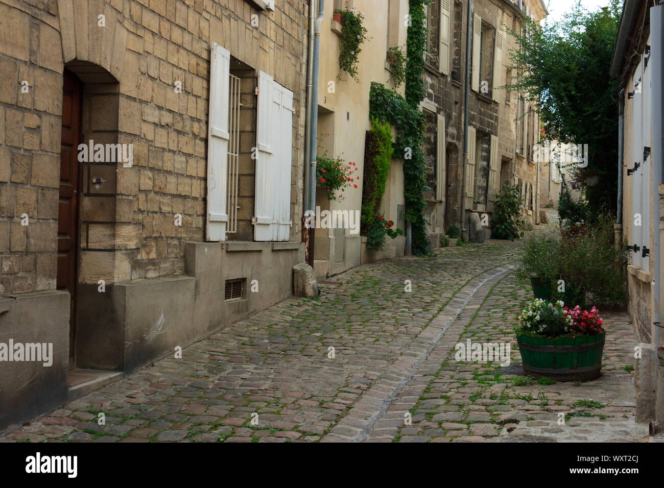 Rue de la Chancellerie, Senlis, Oise, Francia Foto Stock
