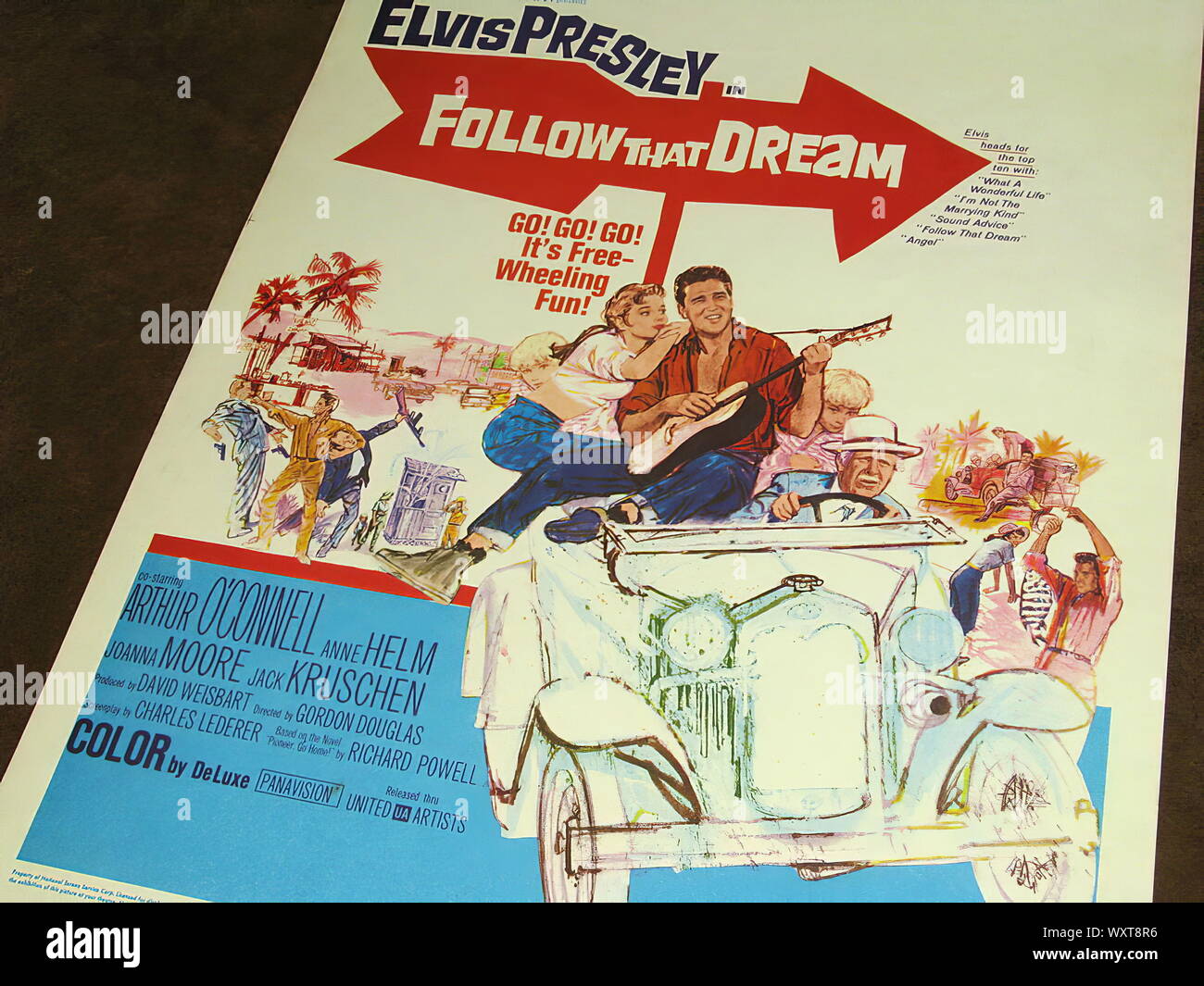 Film classico poster di seguire quel sogno Elvis Presley 1962. Foto Stock