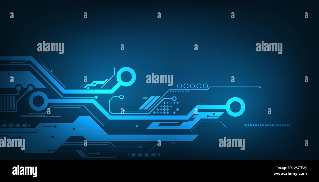 Abstract vettore di tecnologia di base della progettazione di circuiti elettronici. Illustrazione Vettoriale