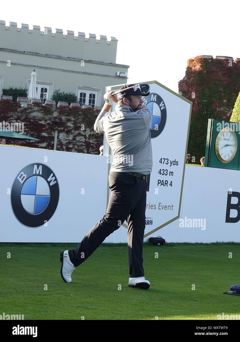 Virginia Water, UK. Xviii Sep, 2019. Il Wentworth Golf Club, Surrey, Regno Unito Shane Lowry, 2019 campione aperto durante la Pro-Am al tour europeo della BMW:campionato di PGA golf tournament Credito: Motofoto/Alamy Live News Foto Stock