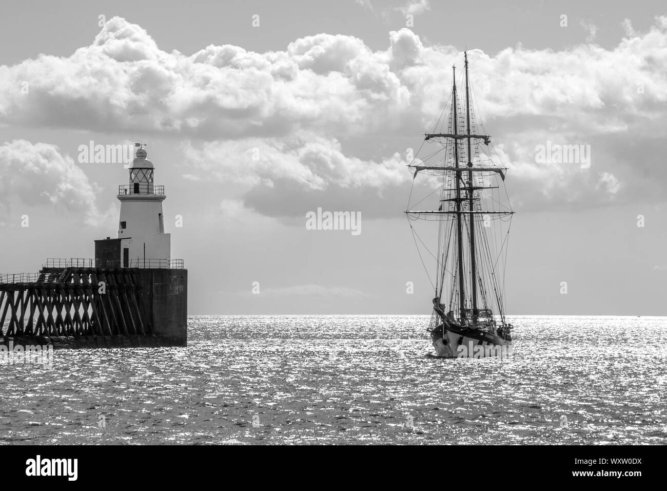 Brabander, Tall Ships, entrando nel porto di Blyth, Northumberland Foto Stock
