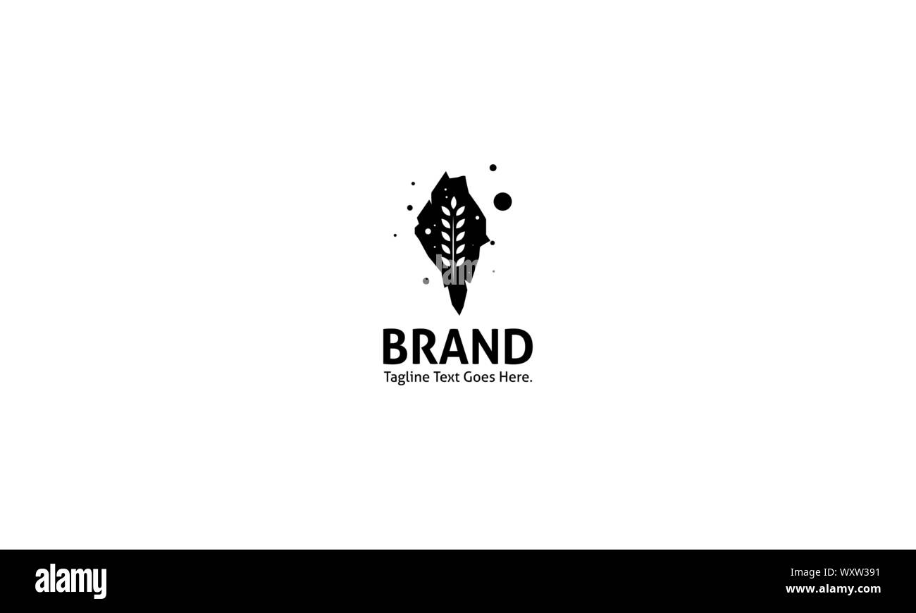 Il logo del vettore su cui una immagine astratta di un orecchio di frumento. Illustrazione Vettoriale