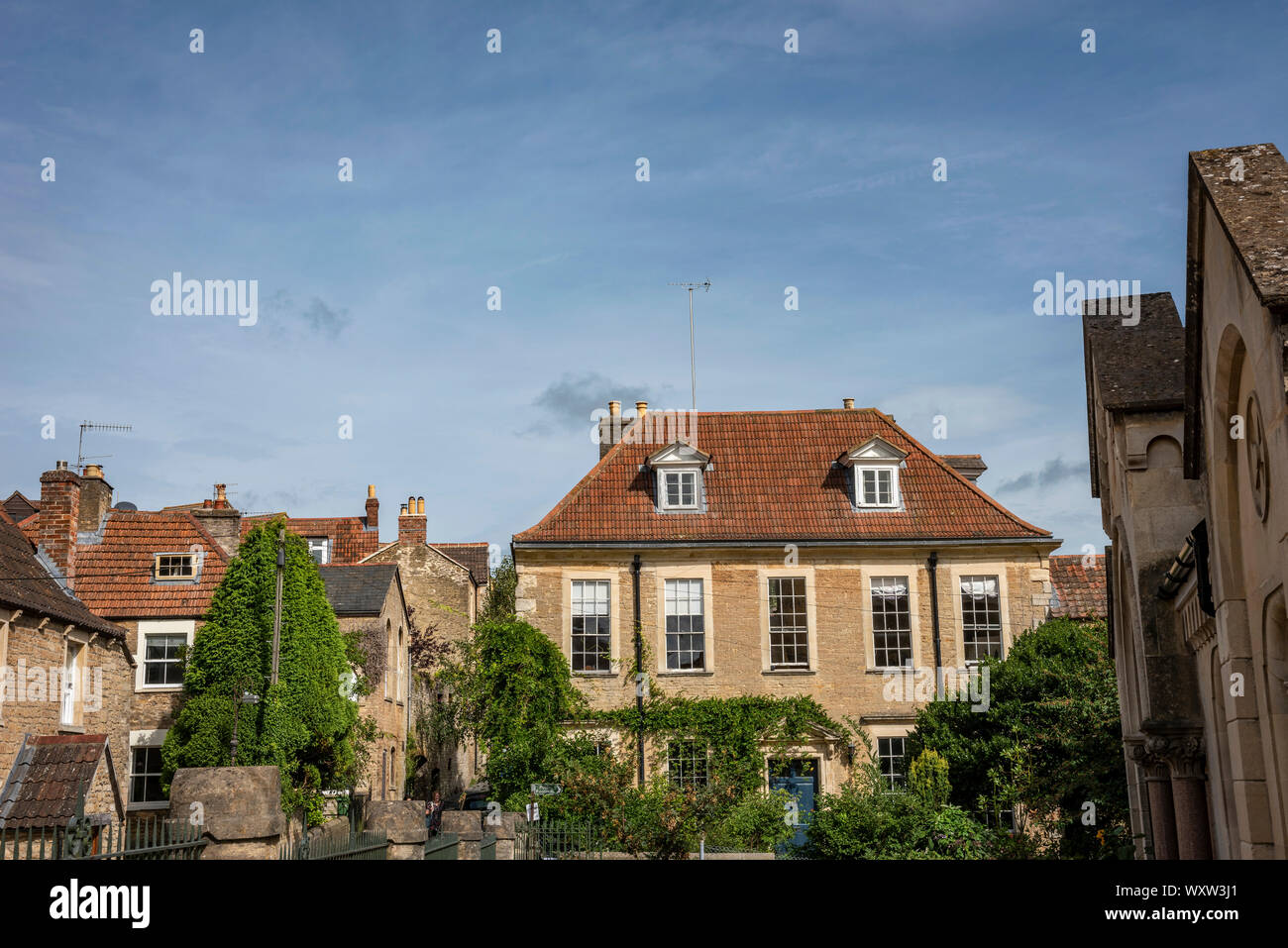 Bella e antica casa georgiana su Whittox Lane, Frome, Somerset, Regno Unito Foto Stock