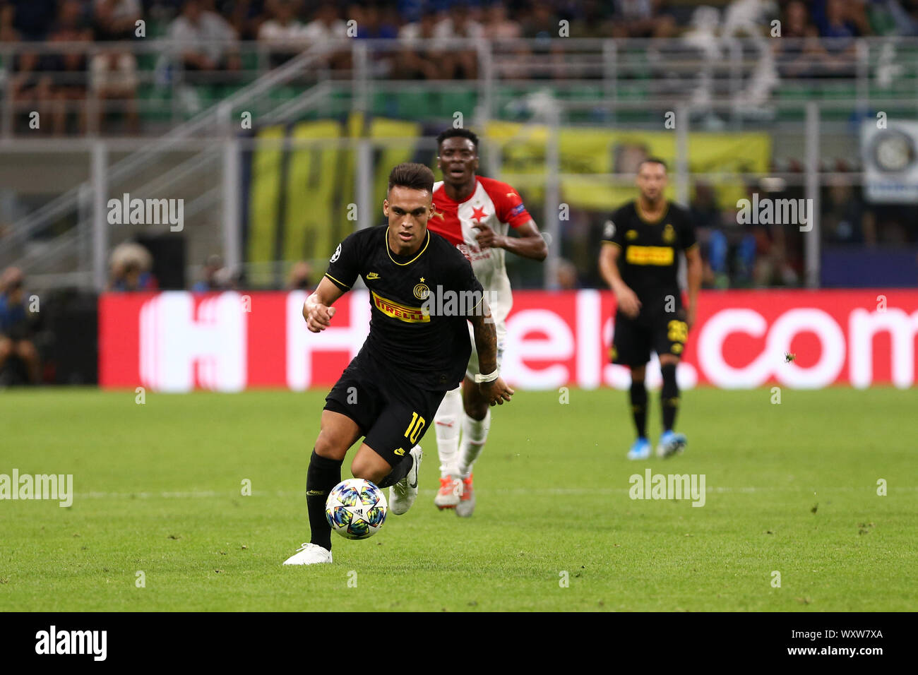 Milano, Italia. Xvii Settembre 2019. Champions League 2019-20 Gruppo F. FC Internazionale vs SK Slavia Praha. Lautaro Martinez di FC Internazionale. Foto Stock