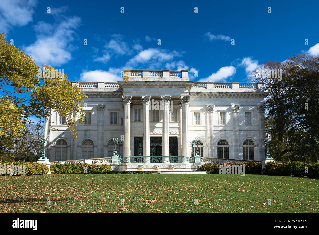 Il marmo House Mansion costruito 1892, uno dei famosi eleganti residenze di Newport in Rhode Island, STATI UNITI D'AMERICA Foto Stock