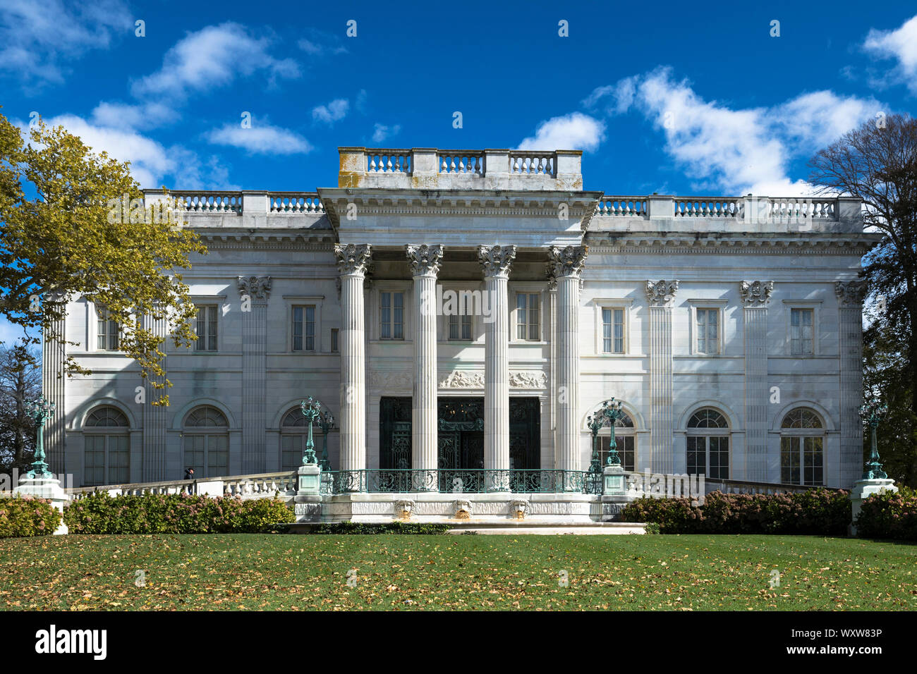 Il marmo House Mansion costruito 1892, uno dei famosi eleganti residenze di Newport in Rhode Island, STATI UNITI D'AMERICA Foto Stock