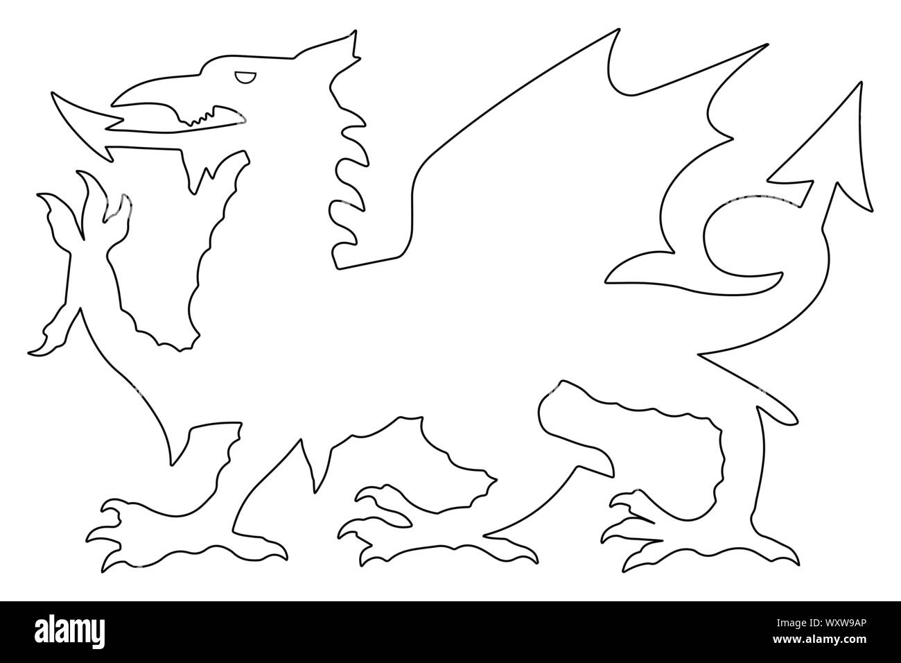 Welsh Dragon illustrazione vettoriale EPS10. Illustrazione Vettoriale