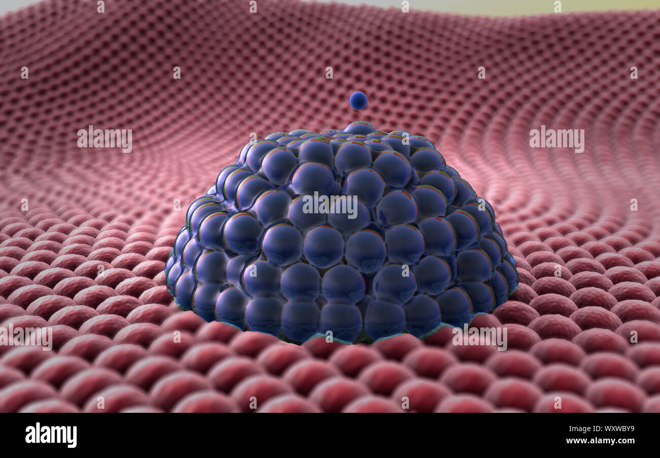 Campo di cellule di grasso, alta qualità 3D render di celle, il colesterolo nelle cellule, campo di celle, struttura di cella, la divisione delle cellule umane Foto Stock