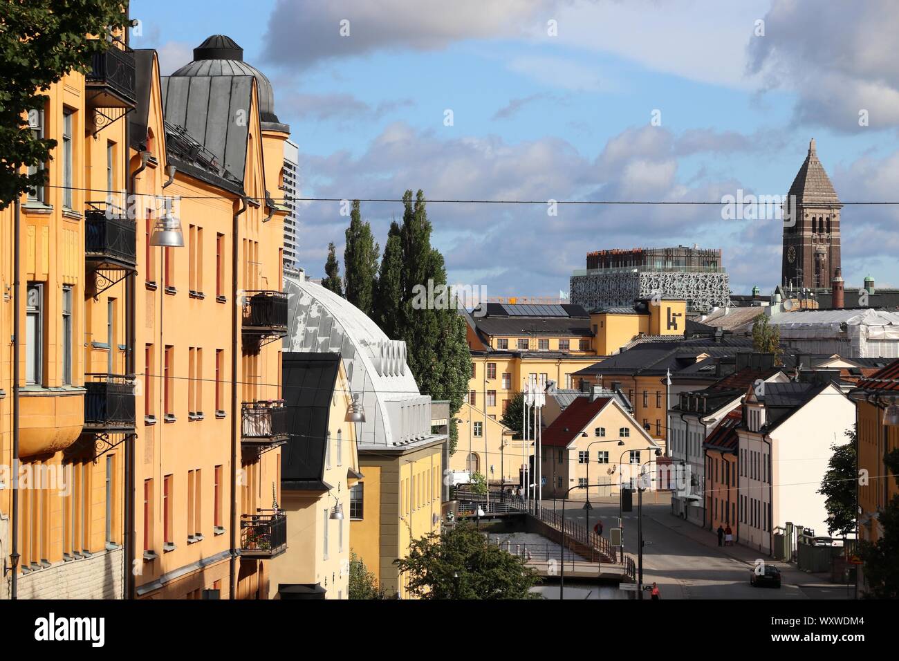 Norrkoping skyline della città in Svezia. La Contea di Ostergotland. Foto Stock