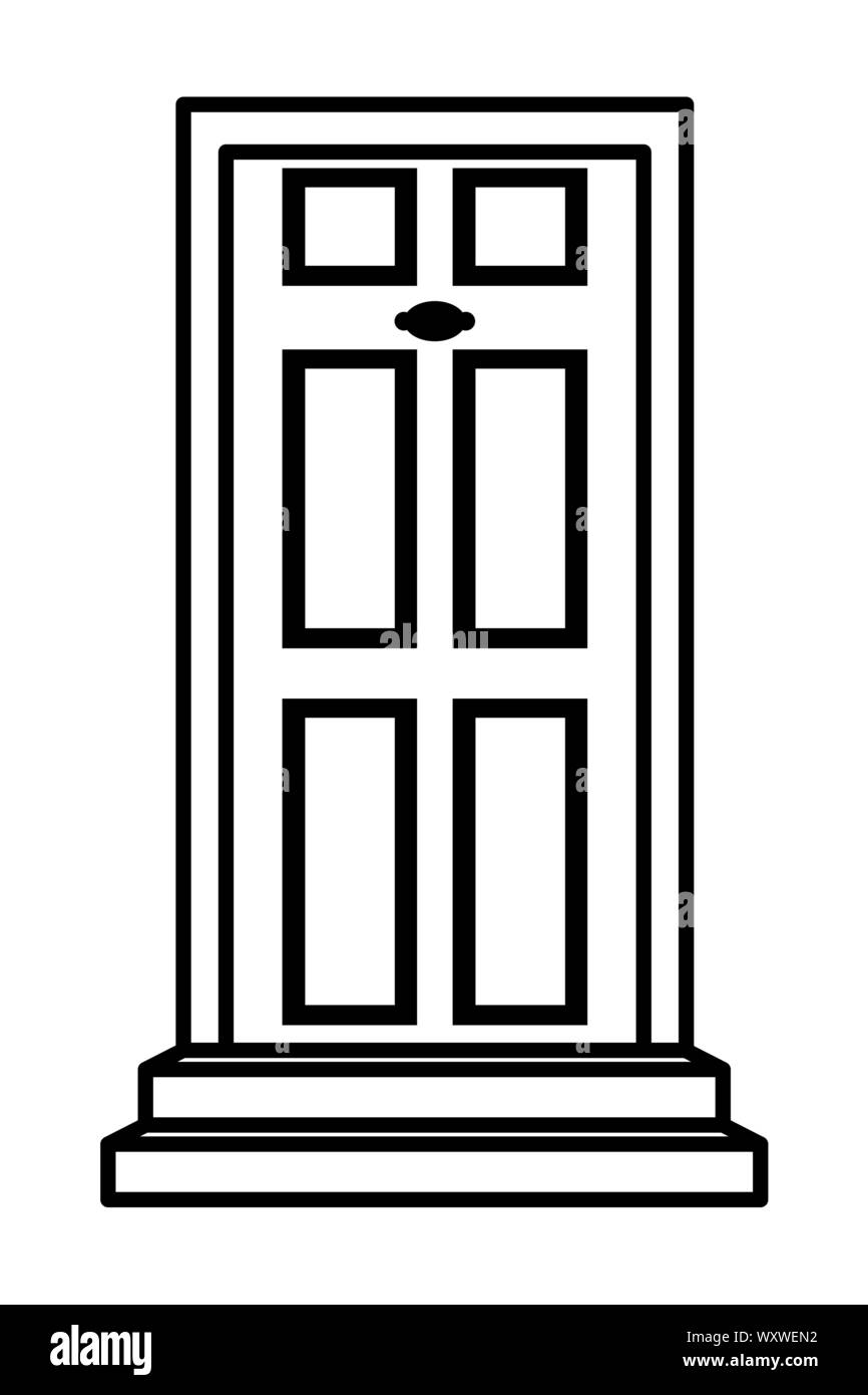 Casa della porta anteriore icona isolato Illustrazione Vettoriale