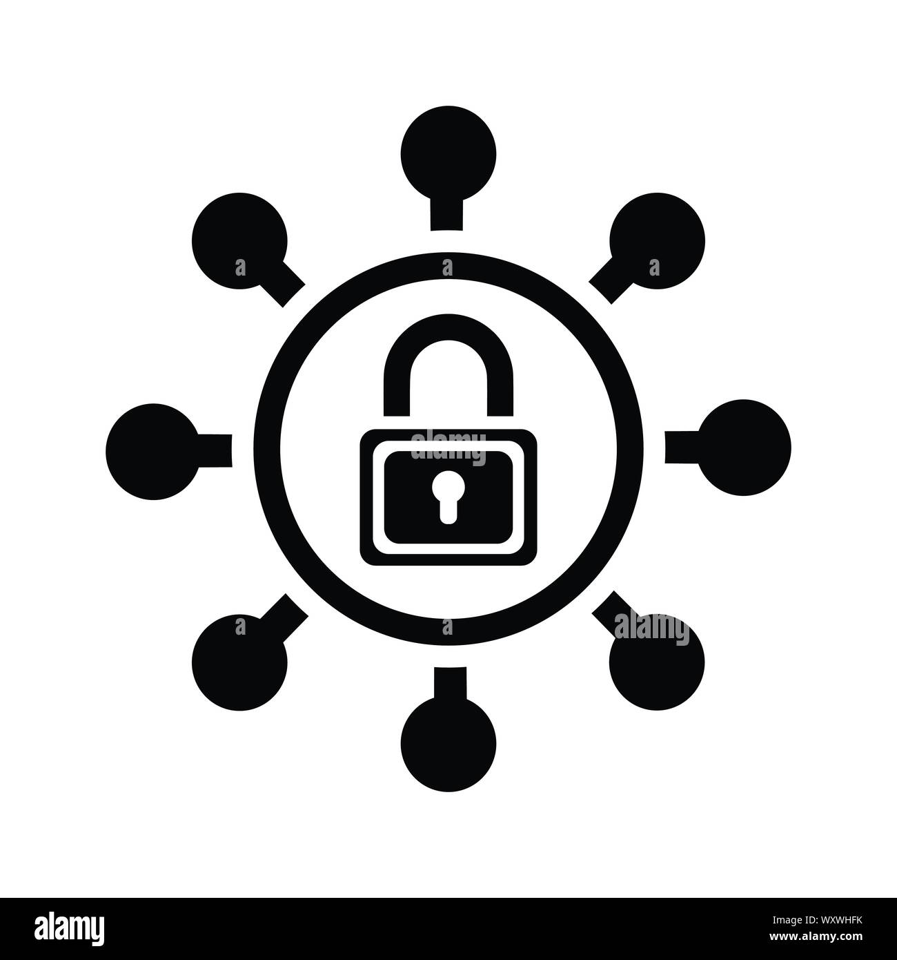 Protezione Internet, rete icona di protezione Illustrazione Vettoriale