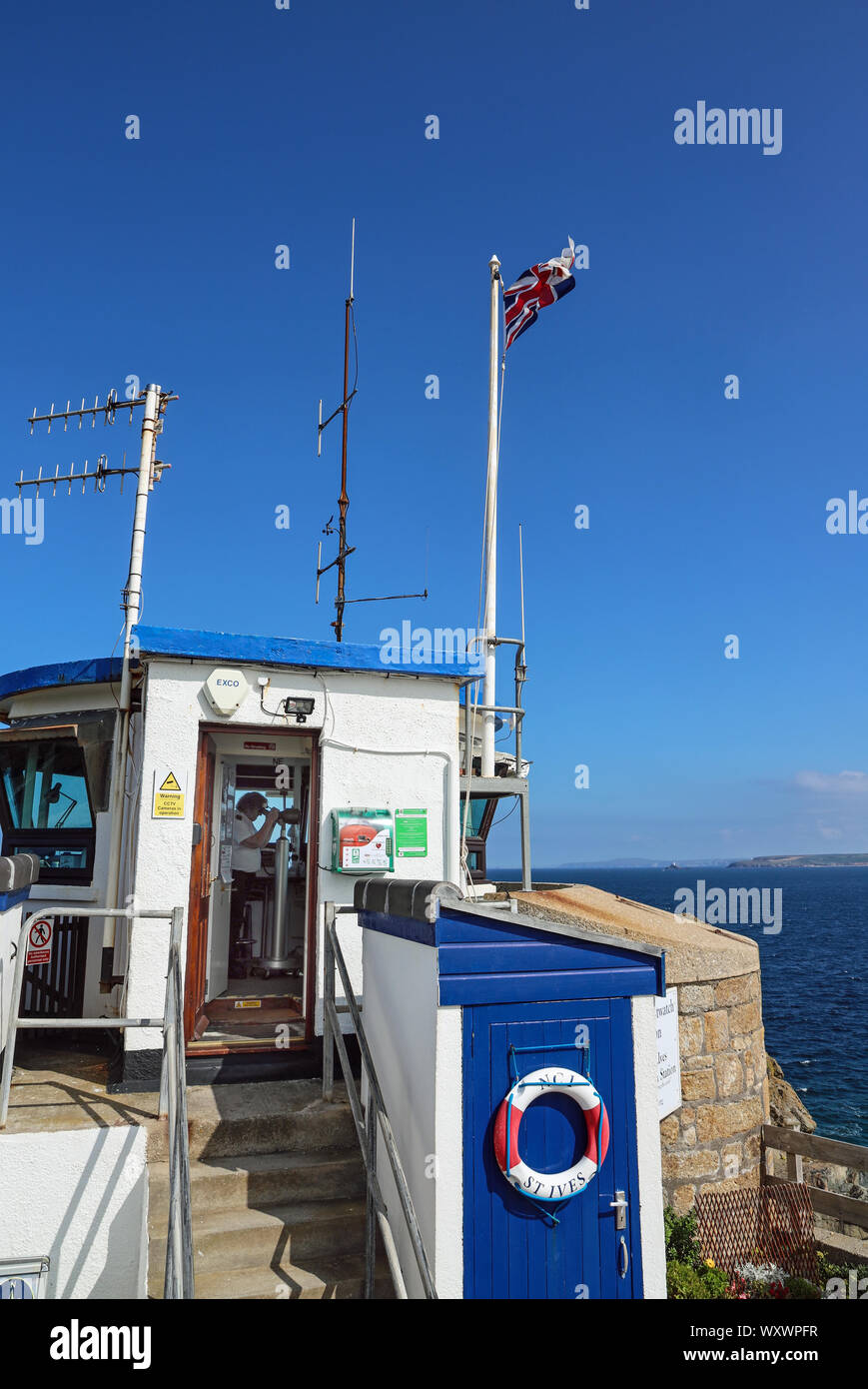 Golva Borthia la St Ives Watch stazione una parte del National Coastwatch istituzione, sulla costa atlantica della Cornovaglia Foto Stock