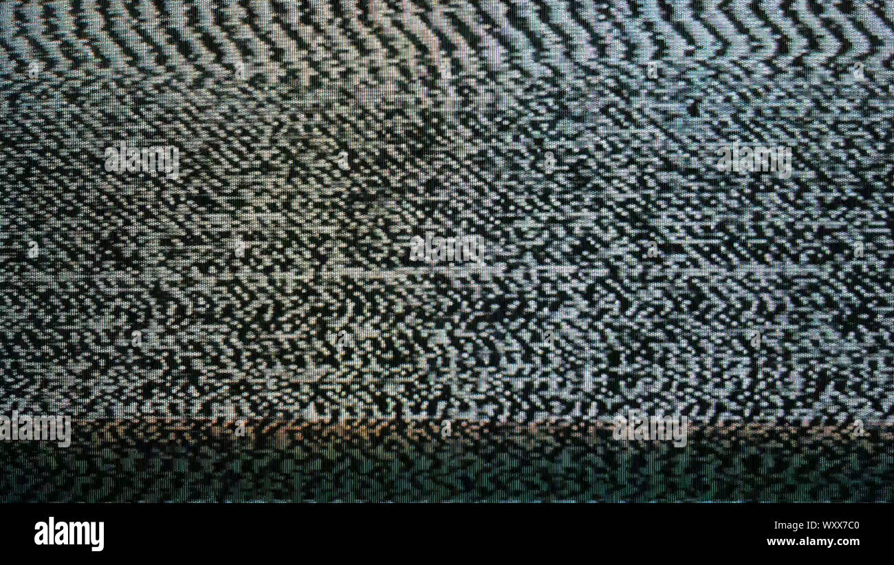 Nessun segnale televisivo, interferenza, rumore di televisione. Uso di sfondo Foto Stock