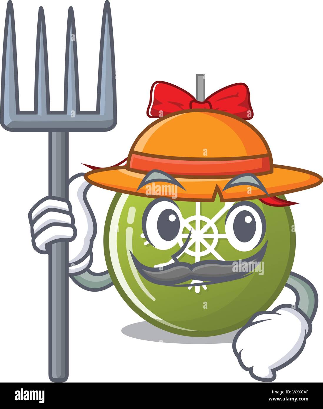 Agricoltore palla di Natale verde con il carattere Illustrazione Vettoriale