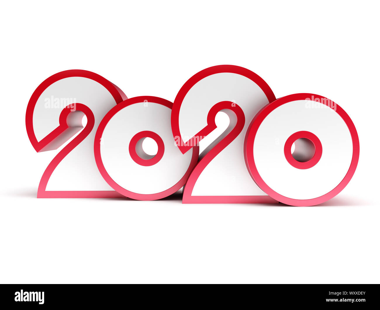 2020 Felice anno nuovo design creativo di sfondo o biglietto di auguri. Il rendering 3D Foto Stock