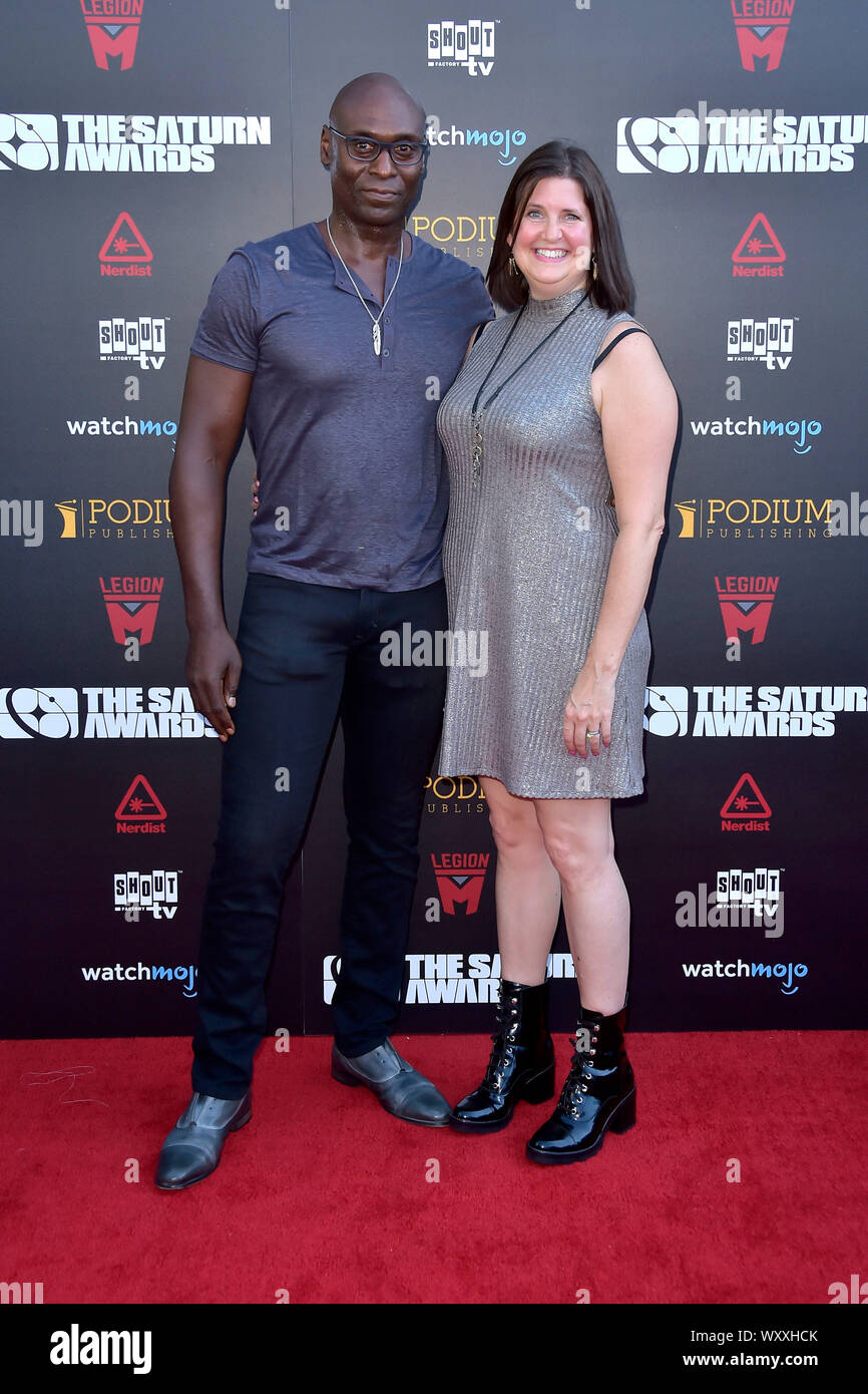 Lance Reddick e sua moglie Stephanie Reddick frequentando il quarantacinquesimo annuale Premi Saturno a Avalon Hollywood di Settembre 13, 2019 a Los Angeles, California Foto Stock