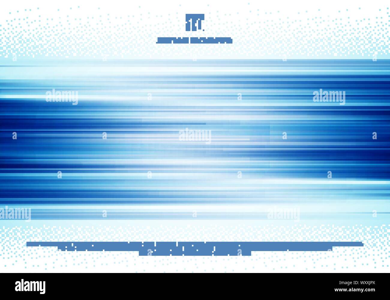 Abstract blu linee orizzontali sfocatura dello sfondo stile di tecnologia con mezzitoni. Velocità movimento dello sport. Illustrazione Vettoriale Illustrazione Vettoriale