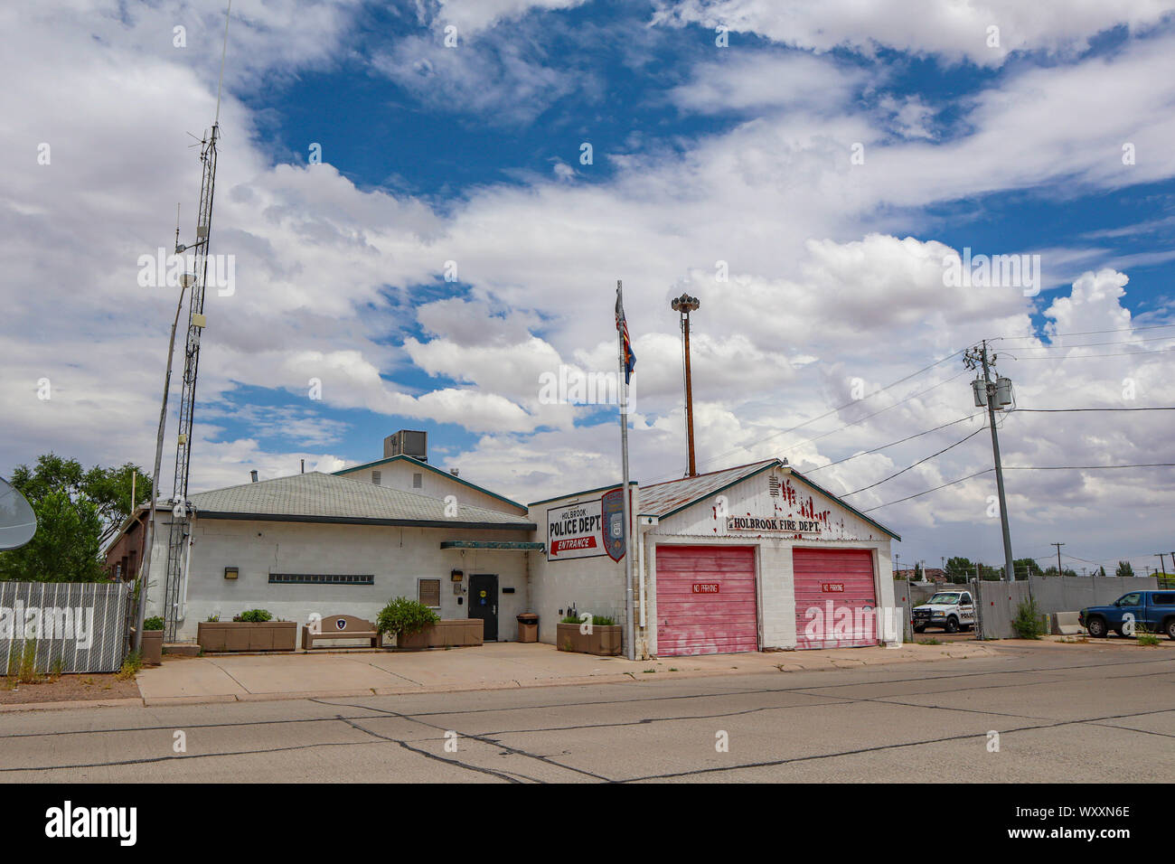 Holbrook, Arizona / STATI UNITI D'America - 3 Agosto 2919: Vigili del fuoco e il dipartimento di polizia Foto Stock