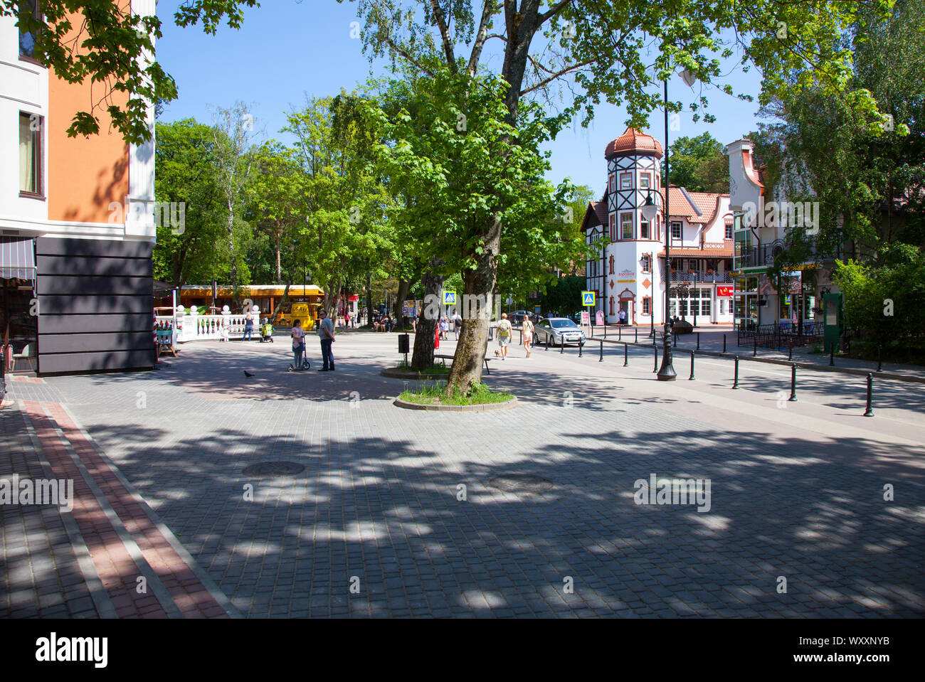 Vista del Svetlogorsk (Kaliningrad Oblast), la Russia. Foto Stock