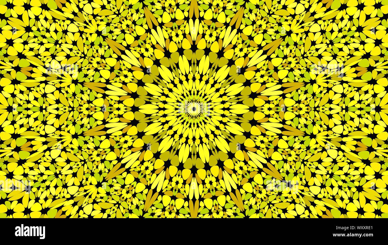 Giallo fiore astratto mandala ornati di sfondo - geometrico illustrazione vettoriale Illustrazione Vettoriale