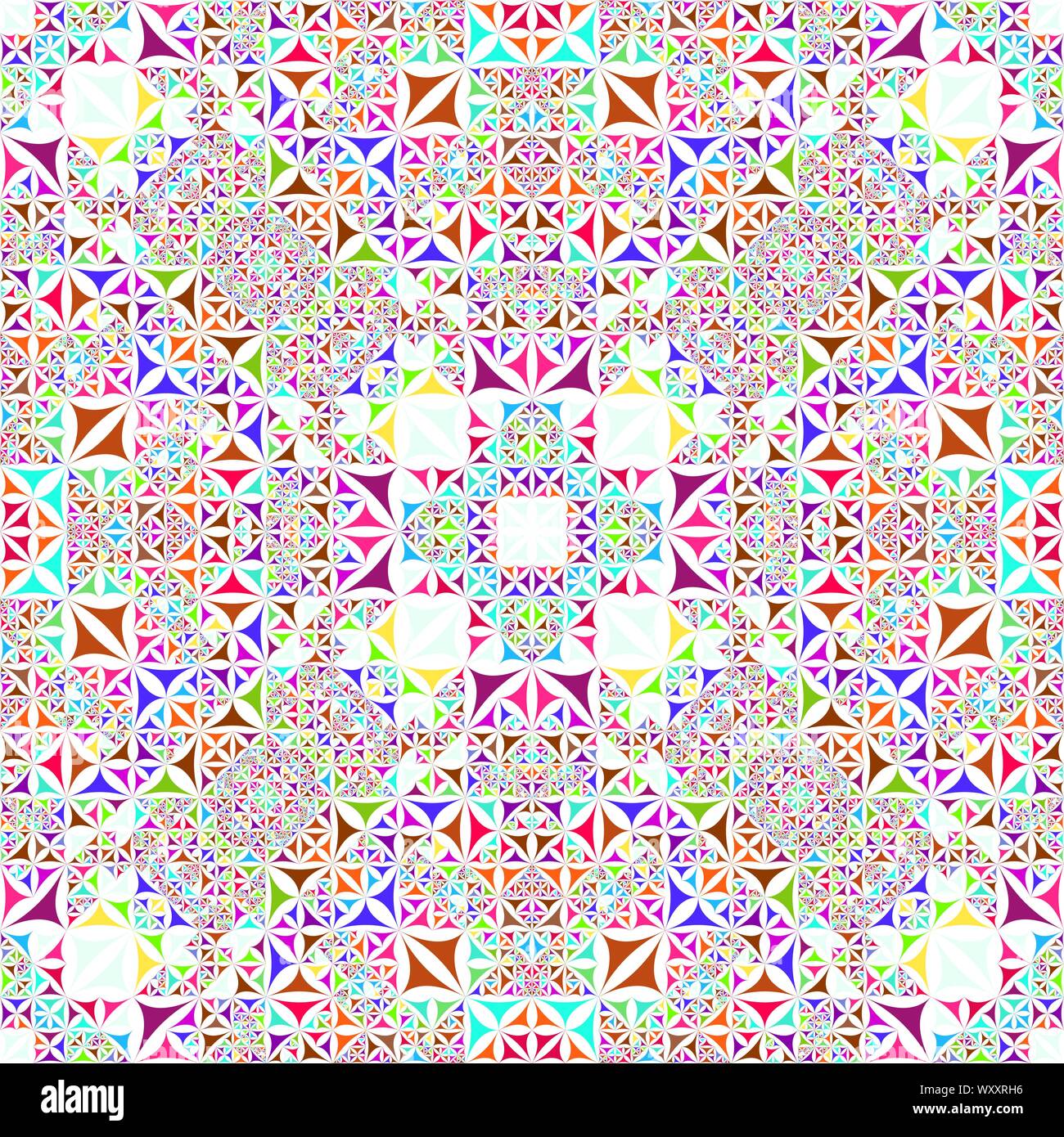 Colorato seamless astratto triangolo curvo Mosaico pattern caleidoscopio - Carte da parati - vettore etnica grafica di sfondo Illustrazione Vettoriale