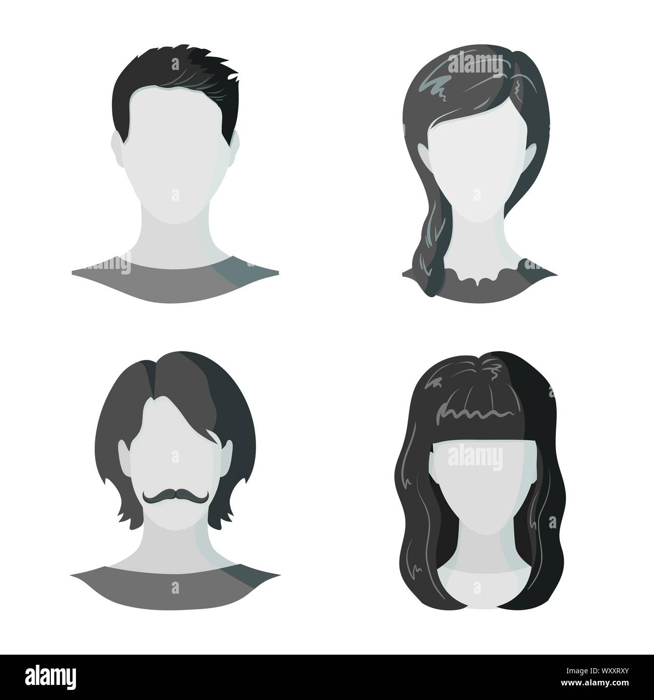 Illustrazione Vettoriale di carattere e simbolo di profilo. Set di caratteri e vettore di dummy icona per stock. Illustrazione Vettoriale