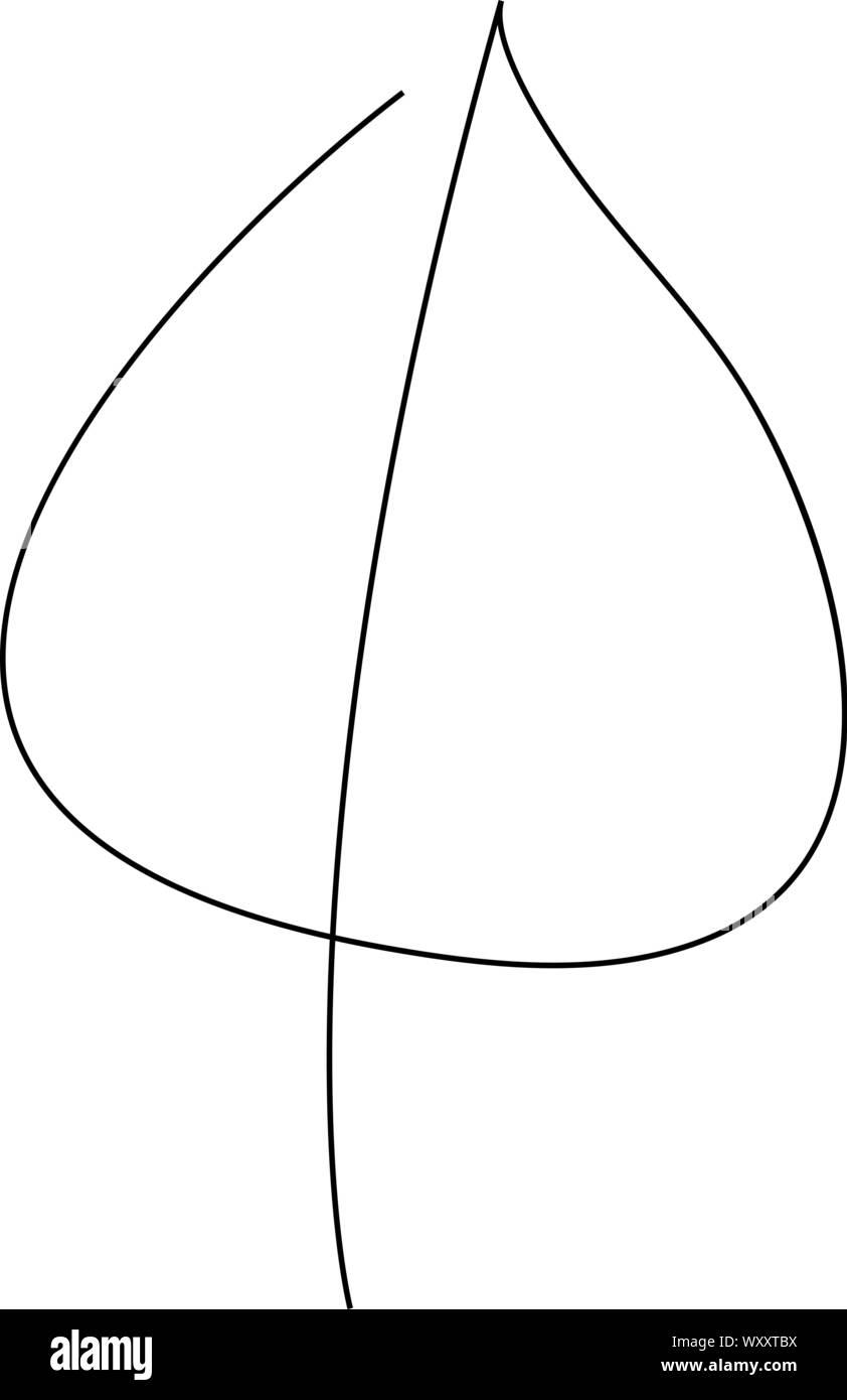 Foglie di autunno una linea disegno vettoriale di illustrazione Illustrazione Vettoriale