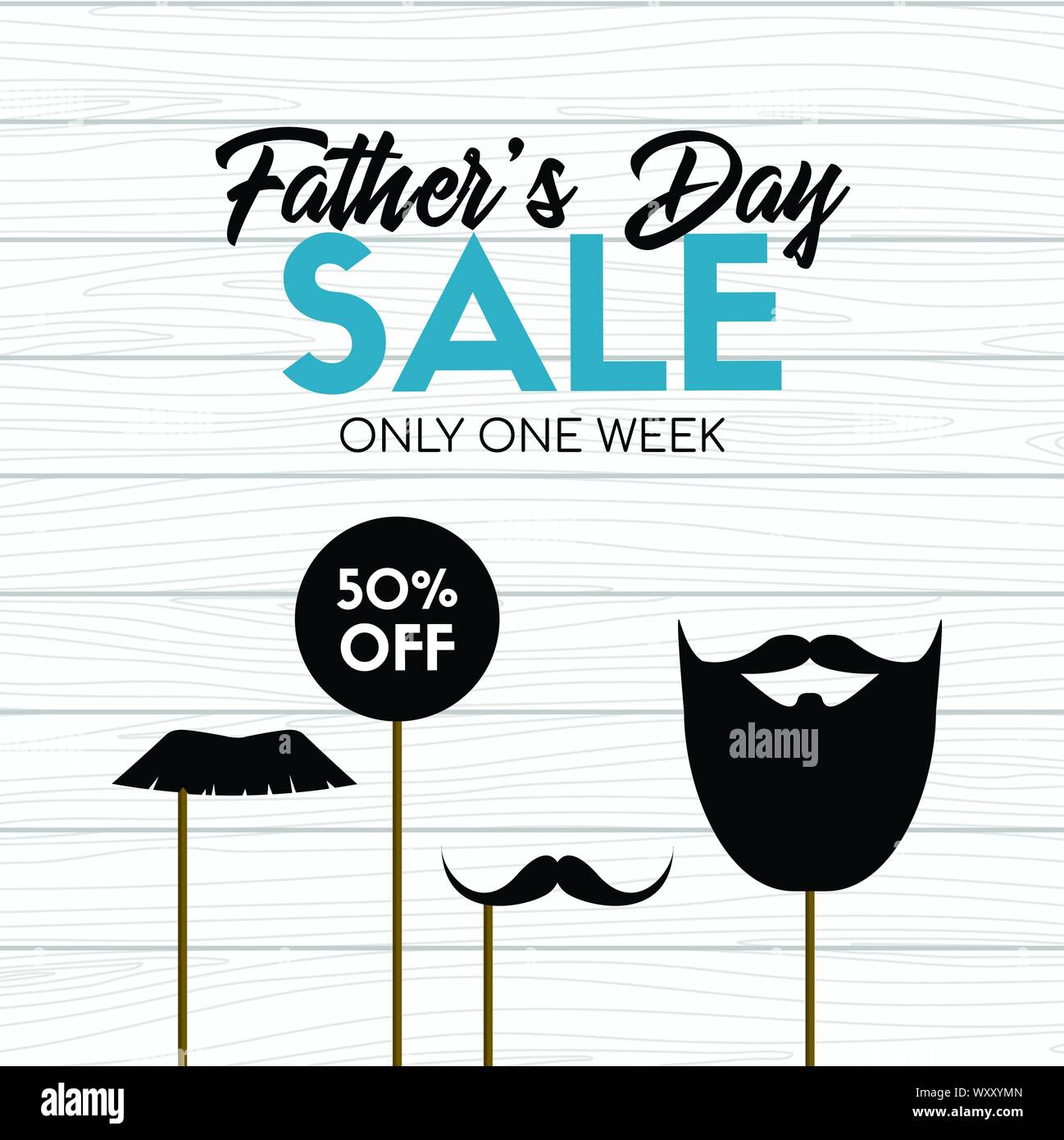 Padri giorno vendita card. Banner con puntelli foto Illustrazione Vettoriale