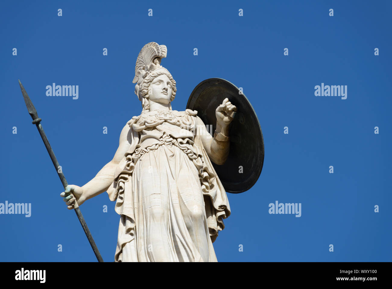 Athena è la dea della saggezza e di civiltà, il diritto e la giustizia, coraggio, ispirazione, la forza, la guerra strategica, la matematica, la strategia e le arti e mestieri Foto Stock