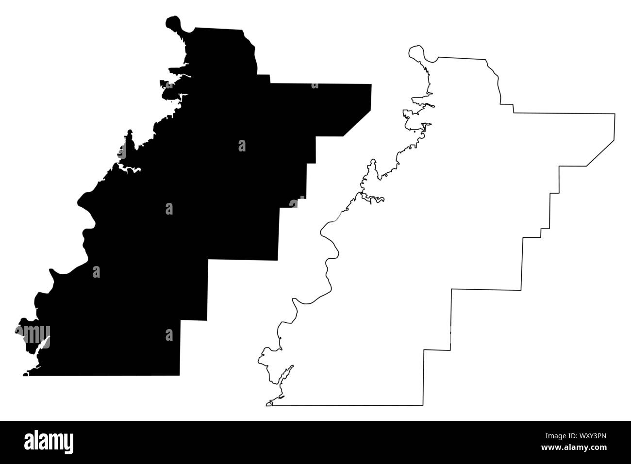 Talladega County, Alabama (contee in Alabama, Stati Uniti d'America,USA, Stati Uniti, US) mappa illustrazione vettoriale, scribble schizzo Talladega mappa Illustrazione Vettoriale