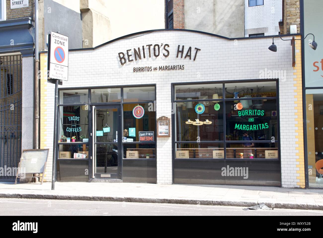Benito è il cappello di un high street ristorante messicano NEL REGNO UNITO Foto Stock