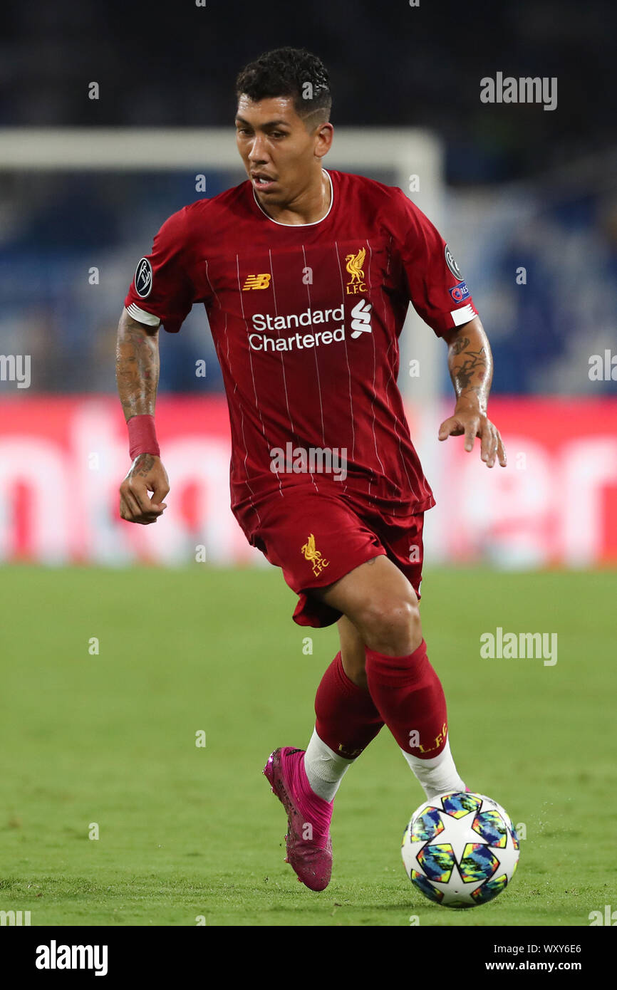 Napoli, Italia. Xvii Sep, 2019. Roberto Firmino di Liverpool in azione Napoli 17-9-2019 Stadio San Paolo Calcio Champions League 2019/2020 SSC Napoli - Liverpool FC Foto di Cesare Purini/Insidefoto Credito: insidefoto srl/Alamy Live News Foto Stock