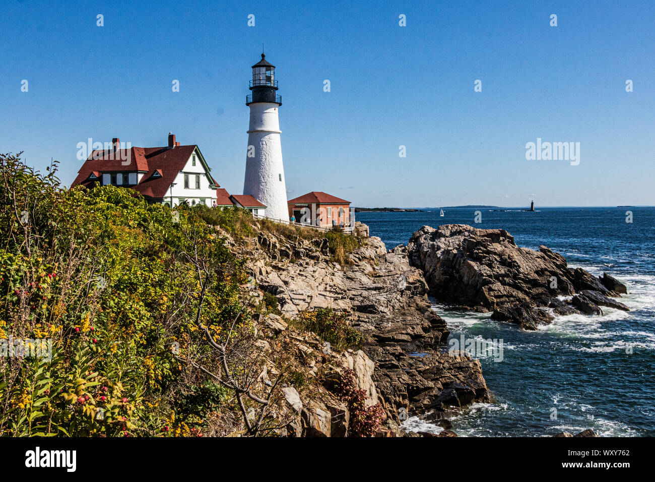 Portland Head Lighthouse, Cape Elizabeth, Maine Foto Stock