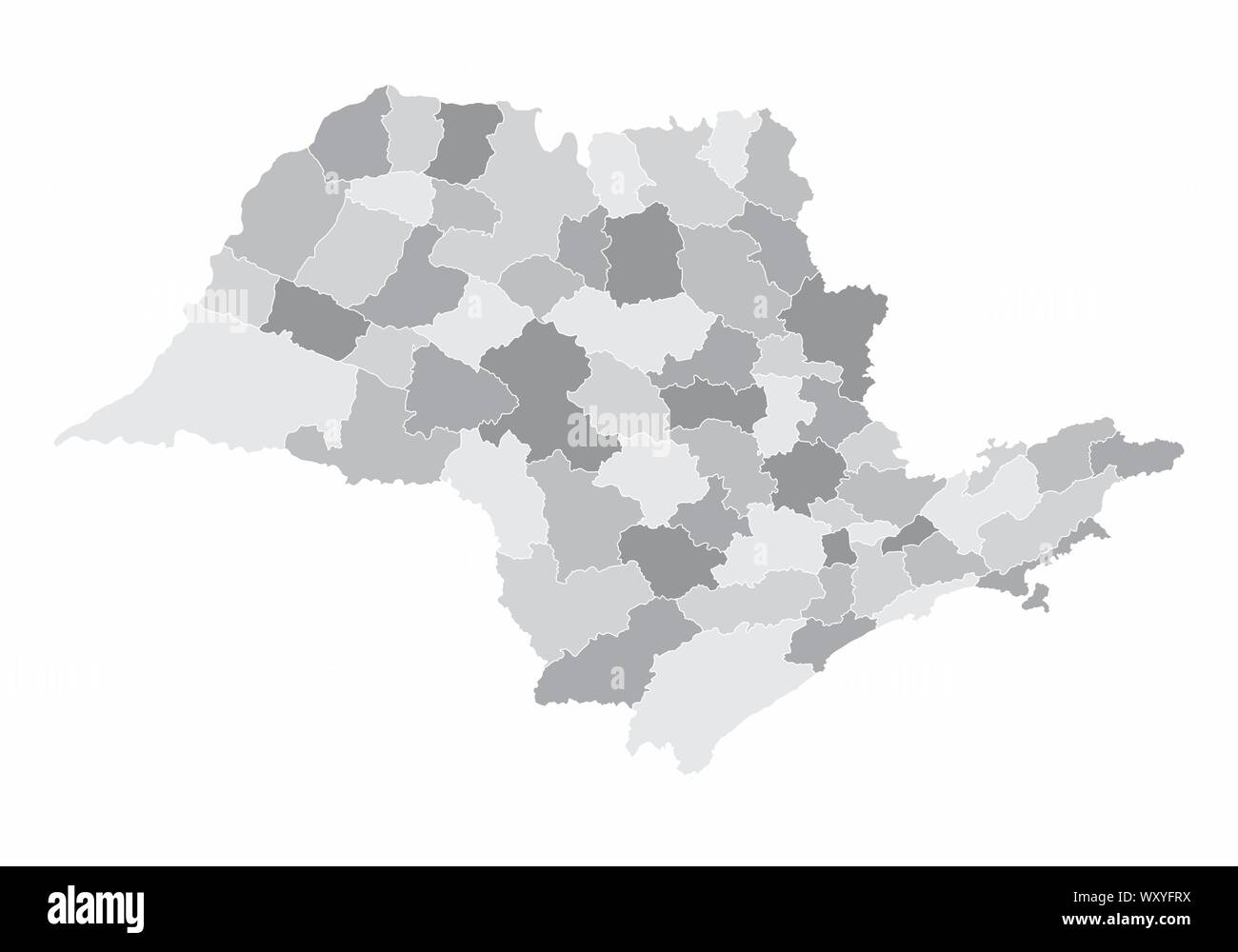 Sao Paulo membro microregions mappa Illustrazione Vettoriale