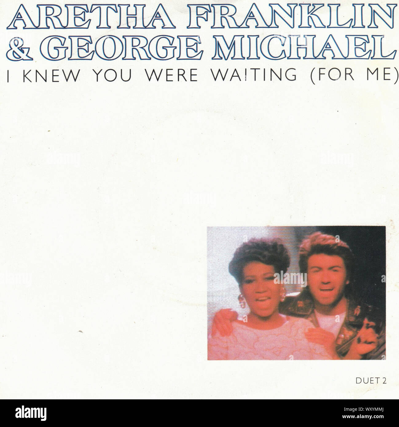 Aretha Franklin & George Michael - sapevo che eravamo in attesa - Vintage 7" pollici coperchio record Foto Stock