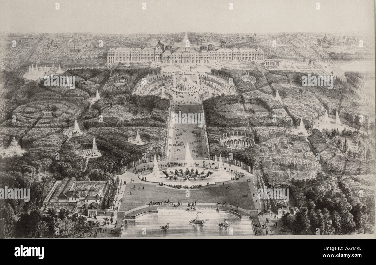 Panorama de Versailles, albume Stampa, 1875 Foto Stock