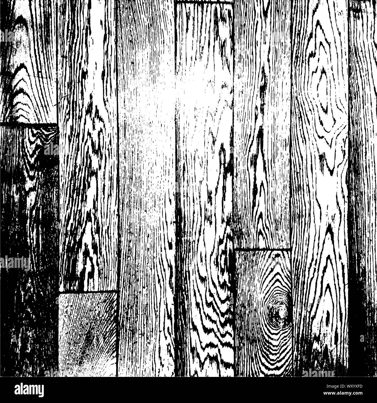 Invecchiato in legno sgranate overlay texture. Grunge listoni in legno sfondo disordinato. Rustico sporco vuoto modello di copertura. Rurale di muro di recinzione sullo sfondo. Weathered Illustrazione Vettoriale