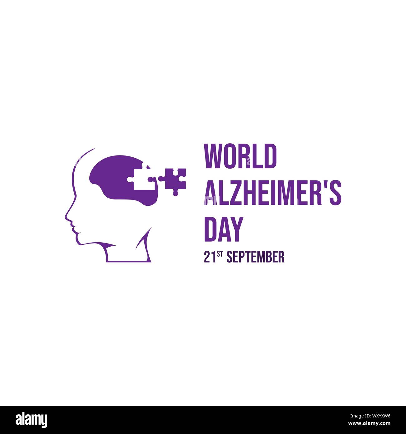 Giornata Mondiale Alzheimer vettore modello di progettazione immagine banner Illustrazione Vettoriale