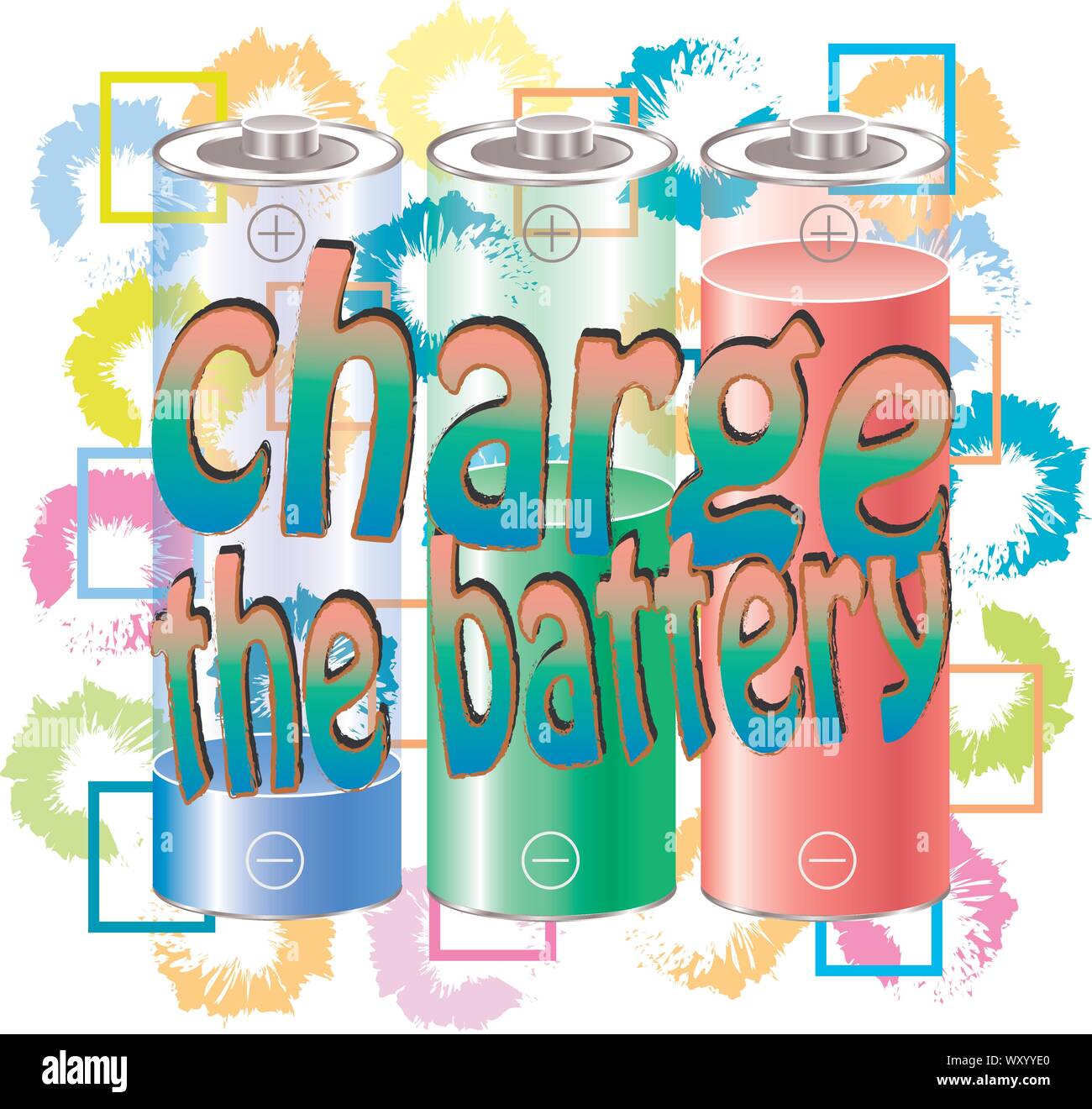 Lo stato di carica della batteria illustrazione vettoriale per la stampa. Illustrazione Vettoriale