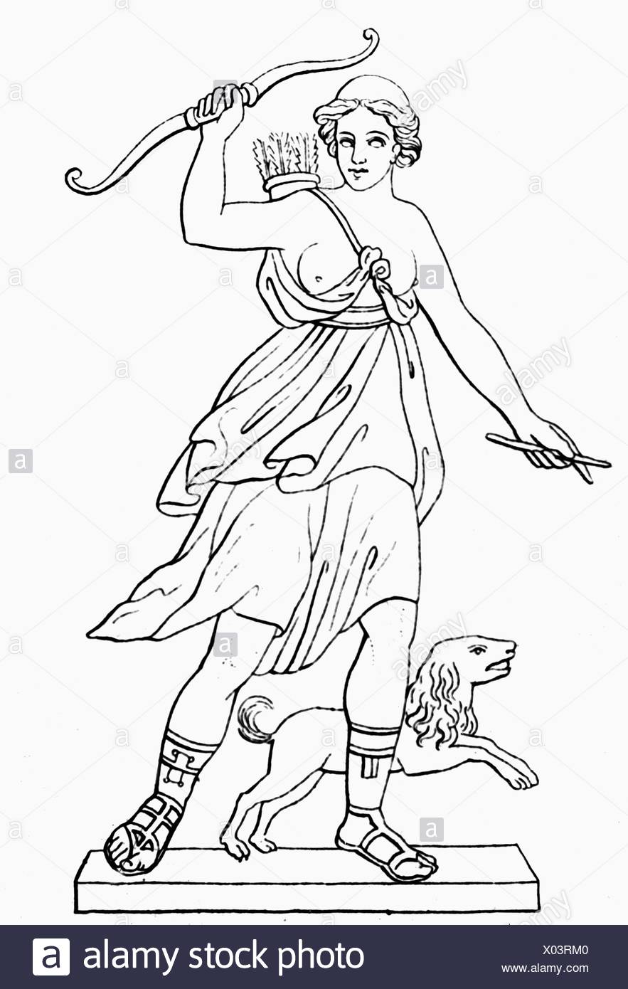Diana, dea romana della caccia, disegno AdditionalRightsgiochiNA Foto & Immagine Stock Diana, dea romana della caccia, disegno AdditionalRightsgiochiNA Foto & Immagine Stock