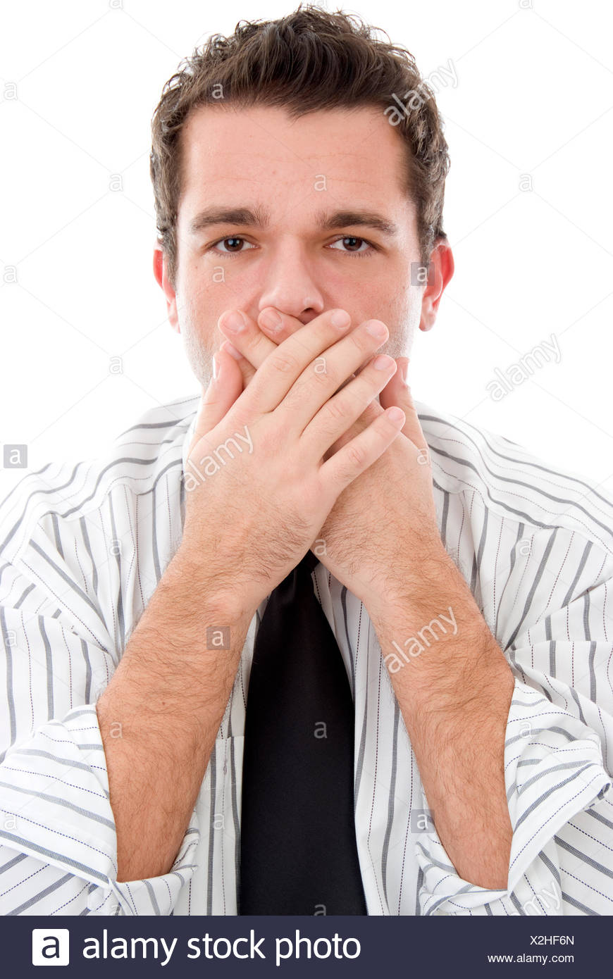 Imprenditore Con La Bocca Chiusa Foto Stock Alamy
