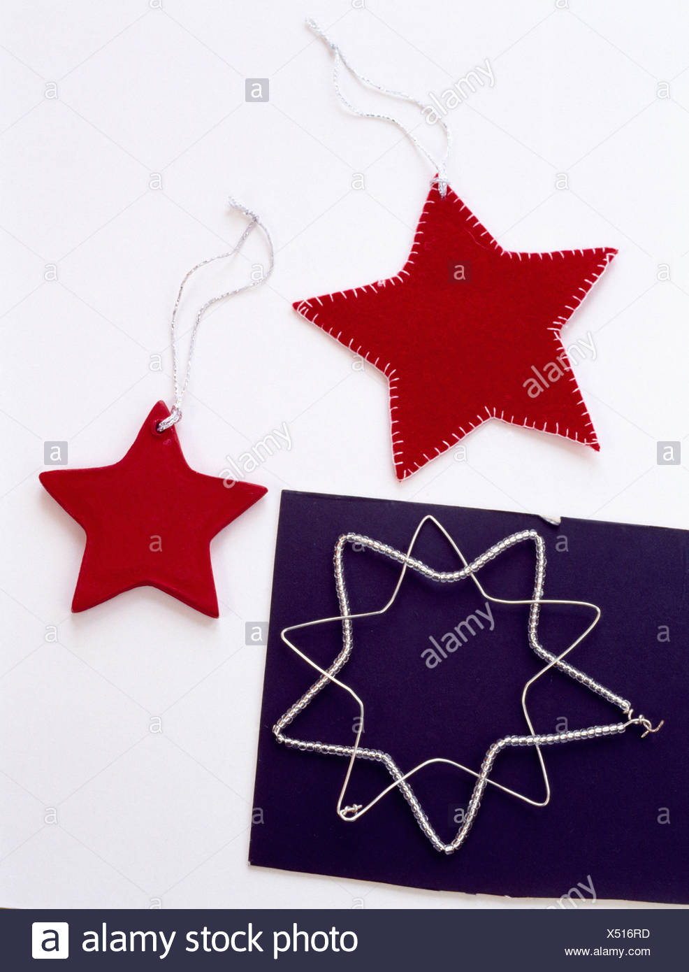 Stella Di Natale Di Feltro.Feltro Rosso Stella Di Natale Decorazioni Foto Stock Alamy