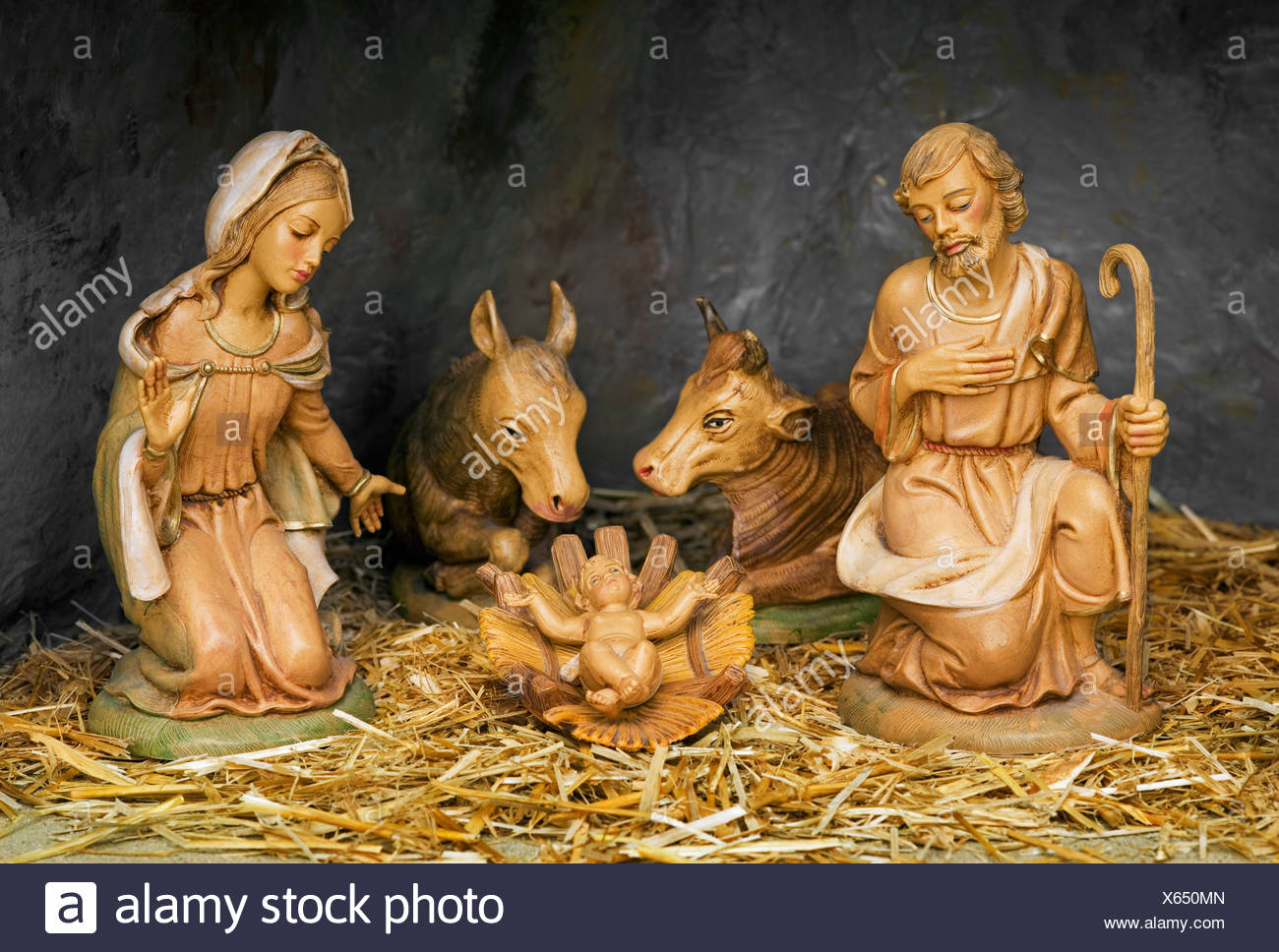 Immagini Di Natale Con Sacra Famiglia.Presepe Di Natale Con Sacra Famiglia Foto Stock Alamy