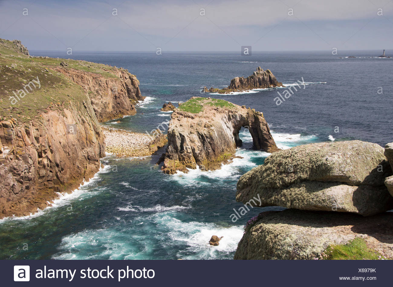 Lands End In Cornovaglia Regno Unito Inghilterra Cornwall Lands End Foto Stock Alamy