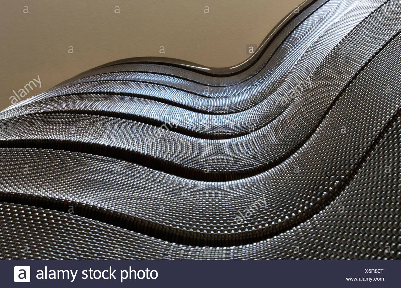 Sedie di tela in una fila, close up Foto Stock