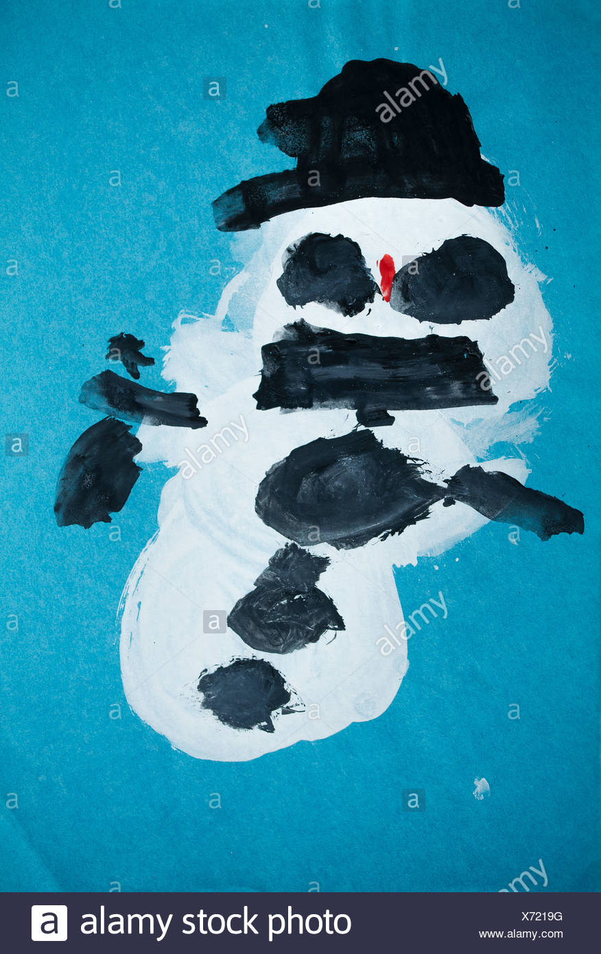 Disegno Per Bambini Pupazzo Di Neve Foto Immagine Stock